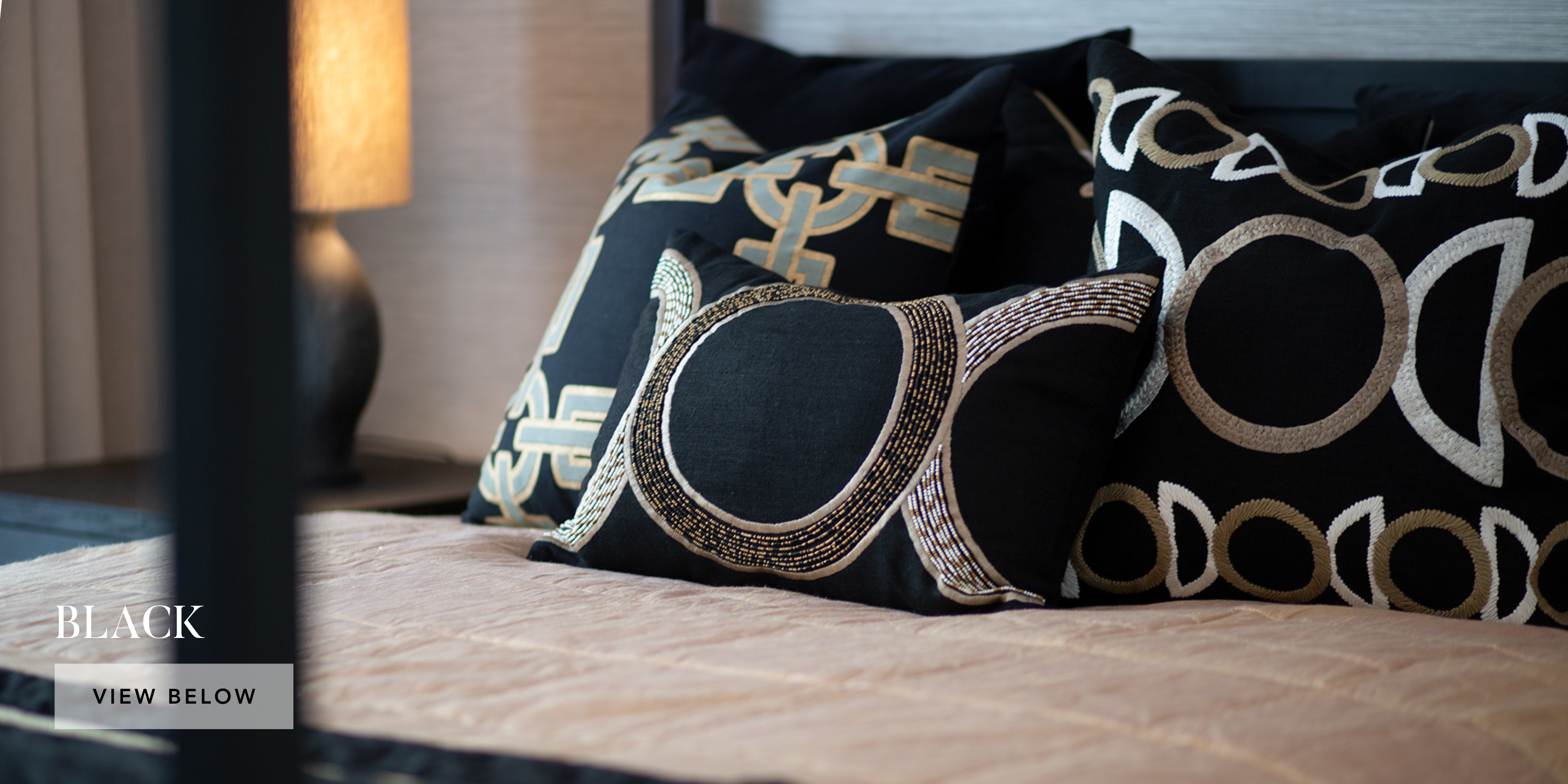 Black Cushions and Artwork