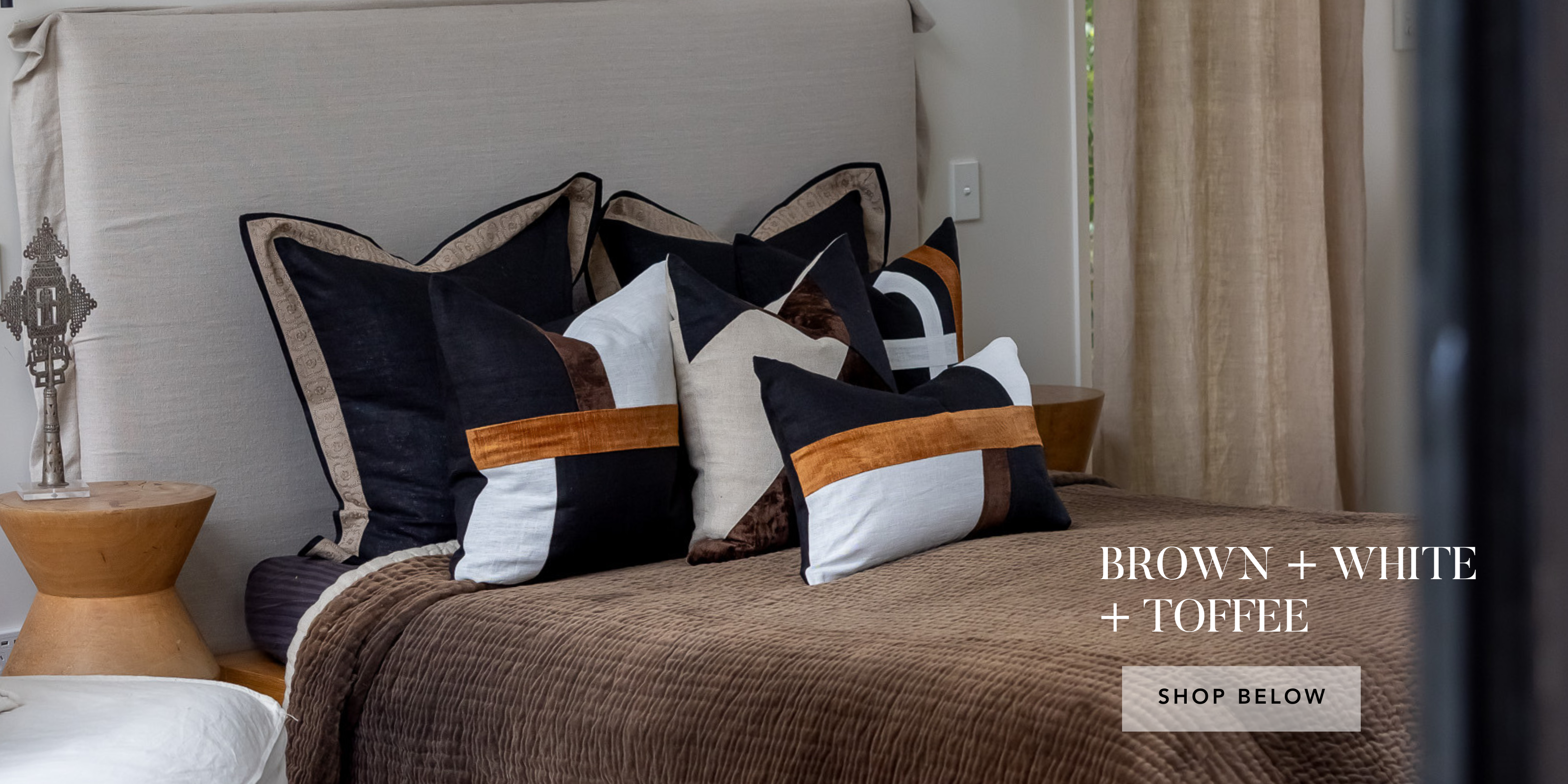 Brown White and Toffee