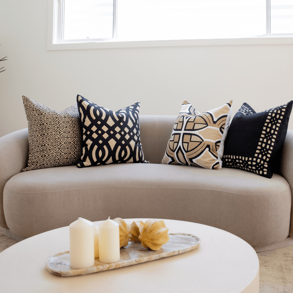 Arrow Print Black Hand Block Print Cotton Cushion Cover