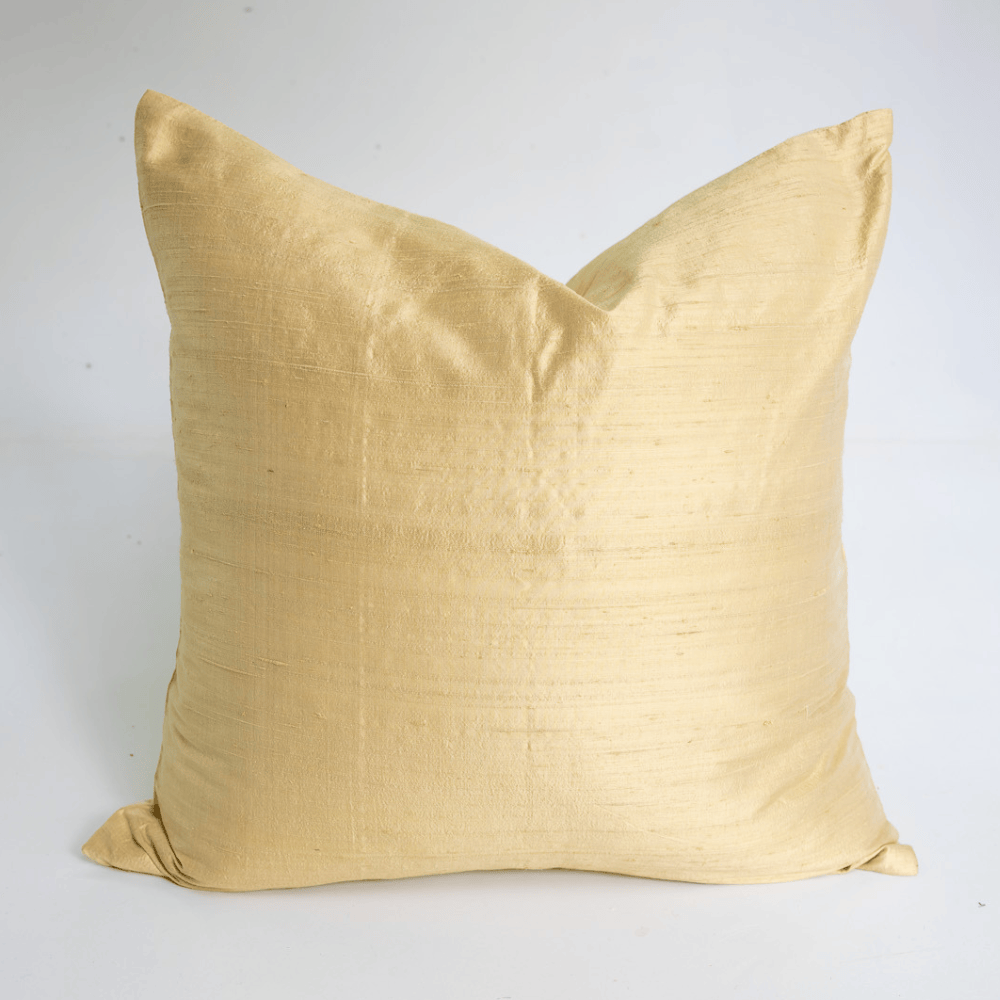 Dupion Champagne Gold Silk Lounge Cushion 55 x 55cm