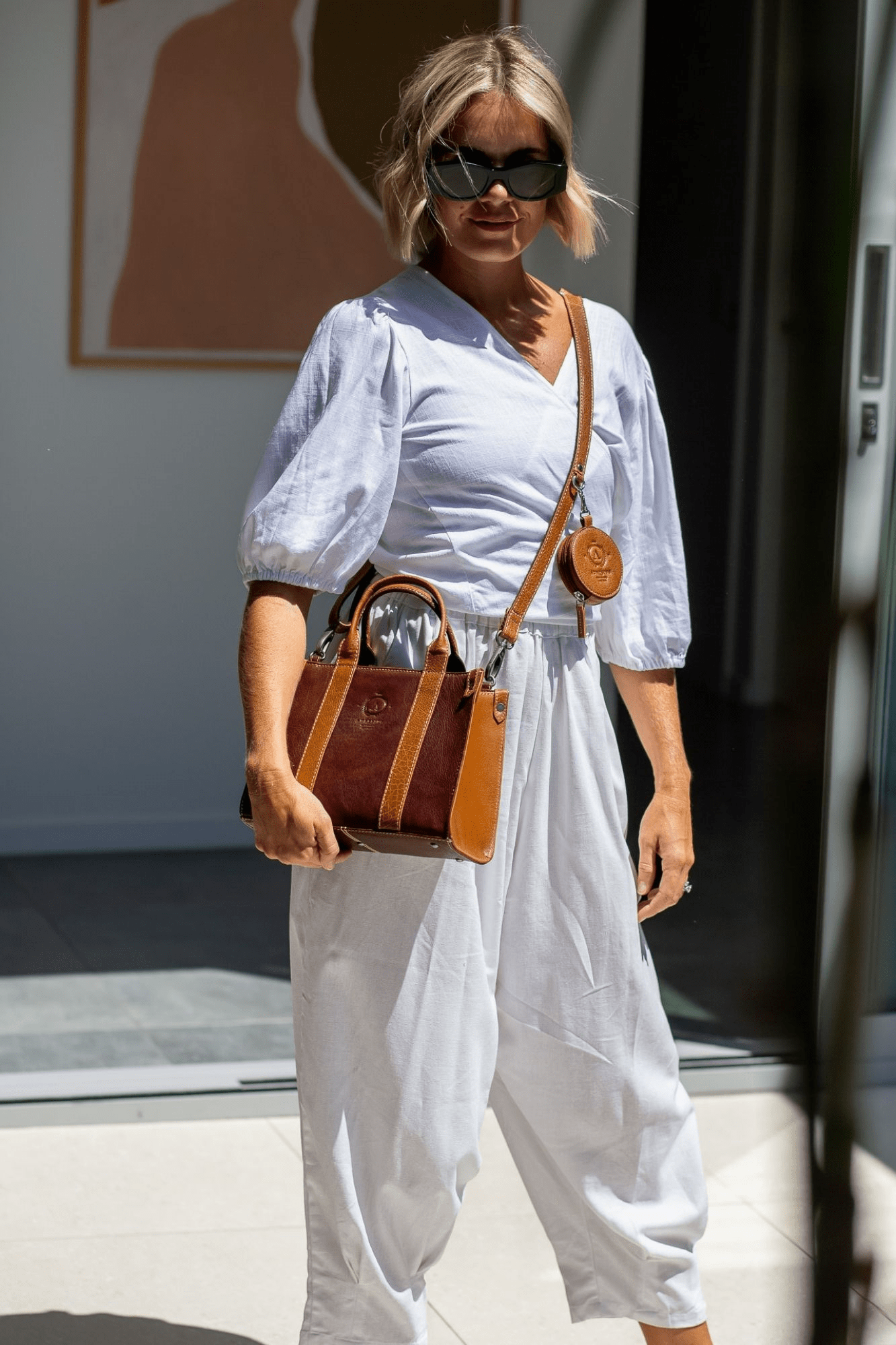 Aurelius Leather Leather Bag Small Leather Tote Quinn Tan Leather Tote