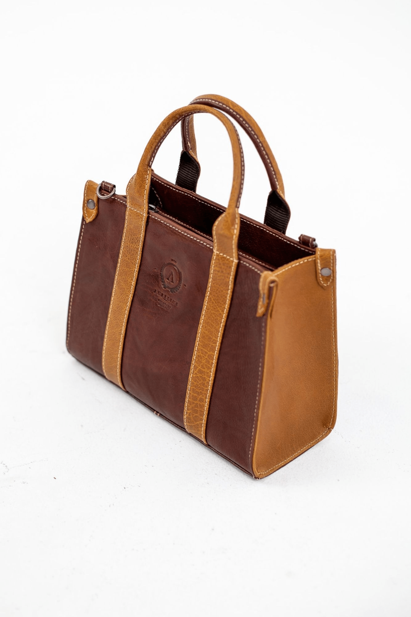 Aurelius Leather Leather Bag Small Leather Tote Quinn Tan Leather Tote