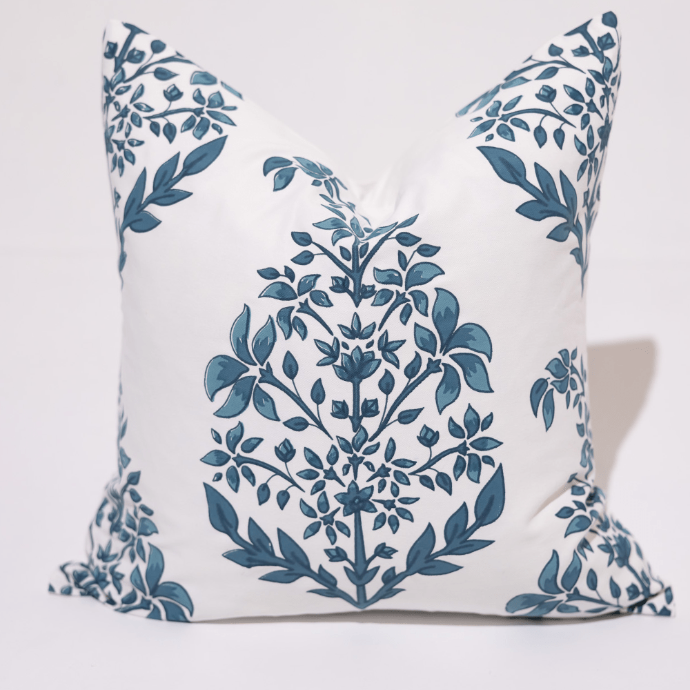 Bandhini Design House Coastal Devon Devon Inner Paisley White Blue Lounge