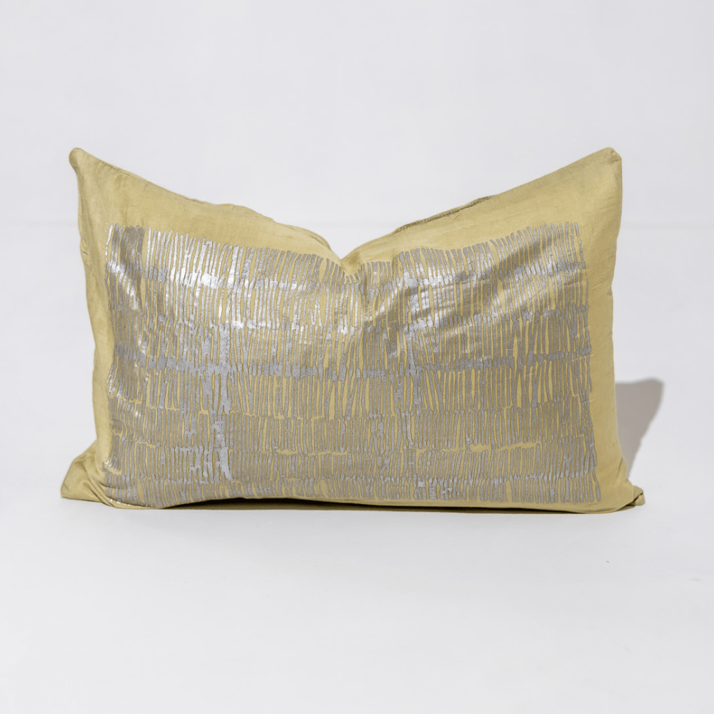 Bandhini Design House Cover only Noshi Sticks Silk Lumbar Cushion 35 x 53cm