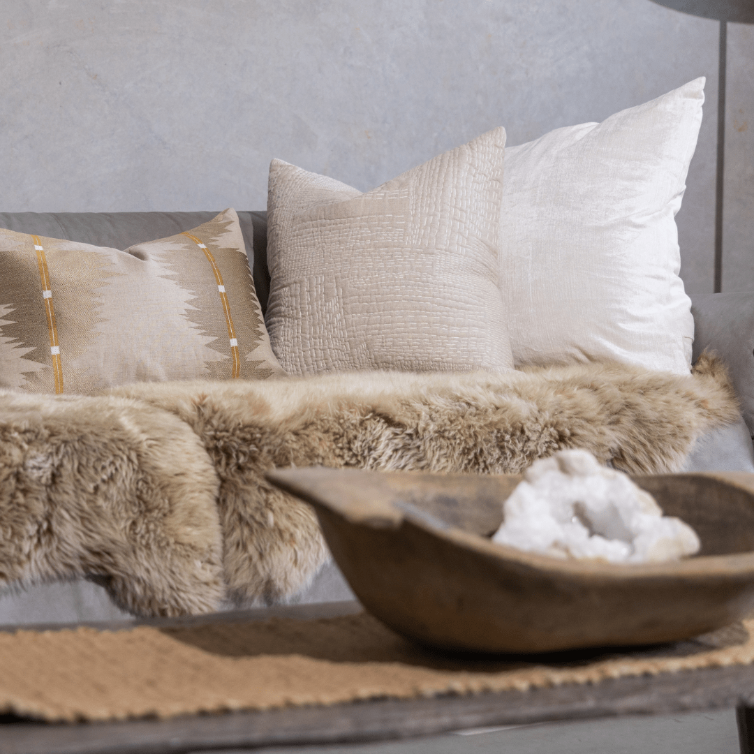 Bandhini Design House Lounge Cushion Gudri Patch Natural Lounge Cushion 55 x 55cm