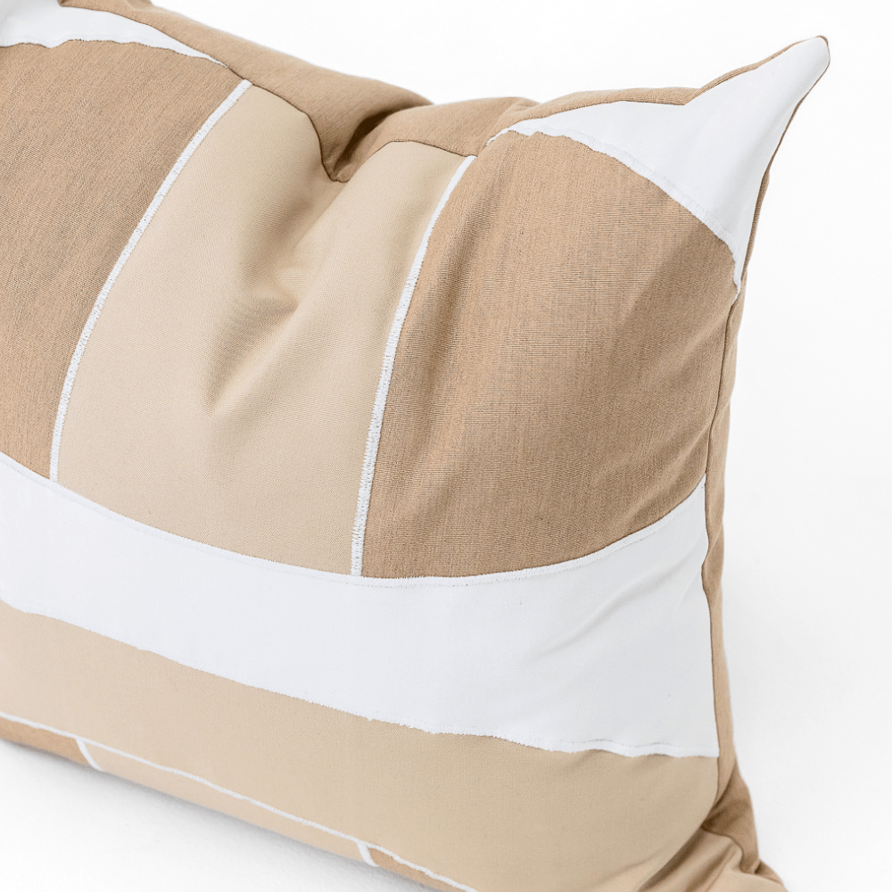Bandhini Design House Lounge Cushion Outdoor Inter Gem Applique Beige Lounge Cushion 55 x 55cm