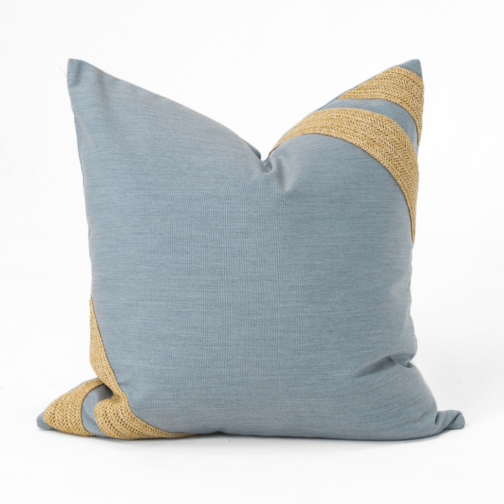 Bandhini Design House Lounge Cushion Outdoor Raffia Corner Stripe Cloud Lounge Cushion 55 x 55cm