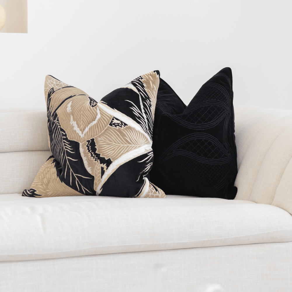 Bandhini Design House Lounge Cushion Rake Applique Velvet Desert Lounge Cushion 55 x 55cm