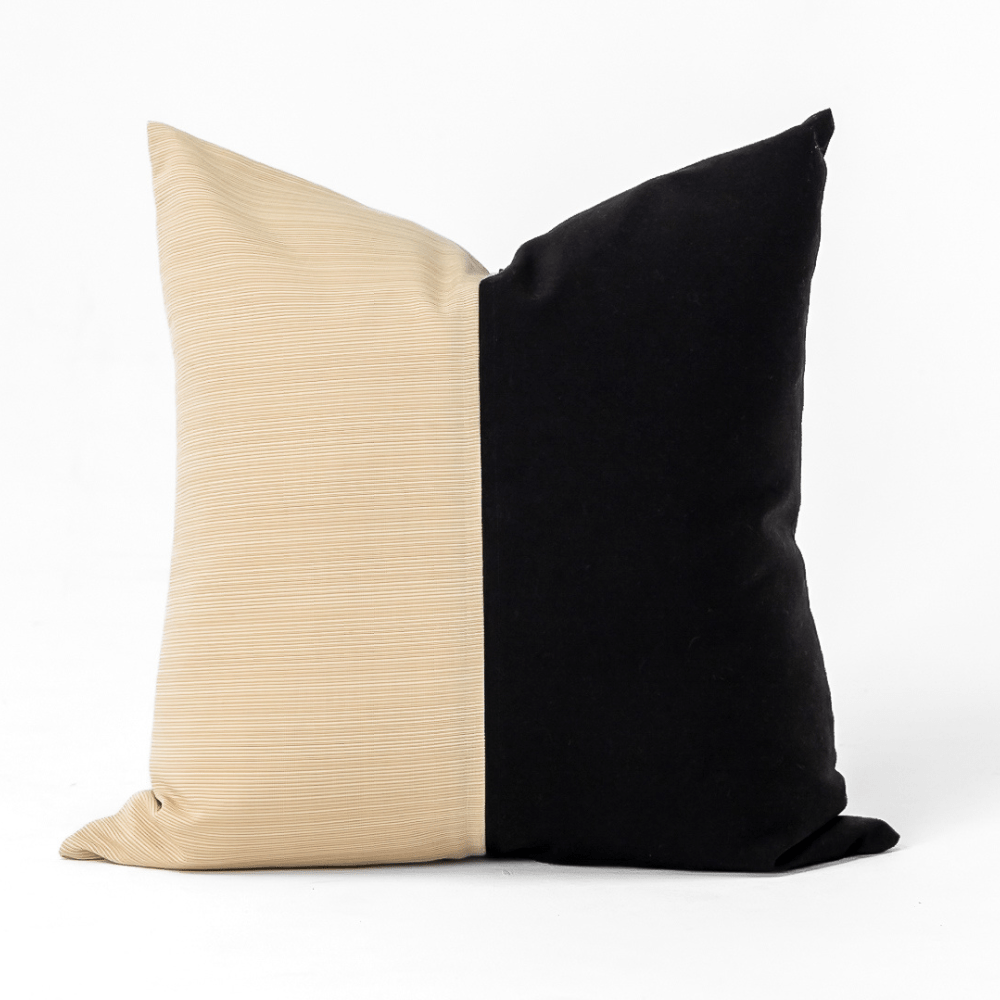 Bandhini Design House Outdoor Cushion Outdoor Nautical Centre Black & Beige Stripe Cushion 55 x 55cm