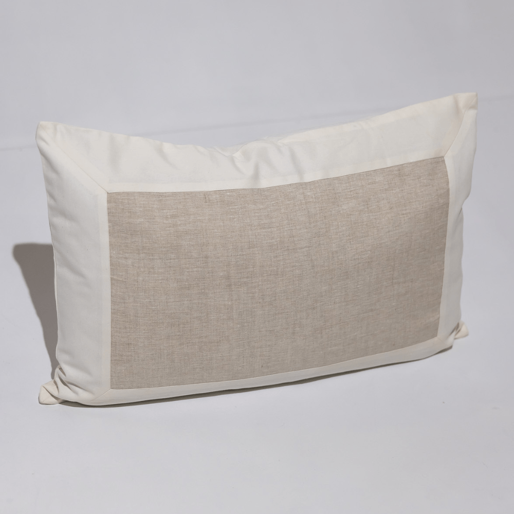 Bandhini Homewear Design Black Friday 23 Denim White and Natural Linen Sham 46 x 69cm