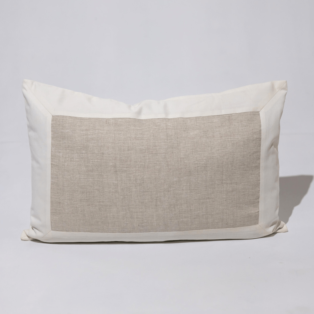 Bandhini Homewear Design Black Friday 23 Denim White and Natural Linen Sham 46 x 69cm