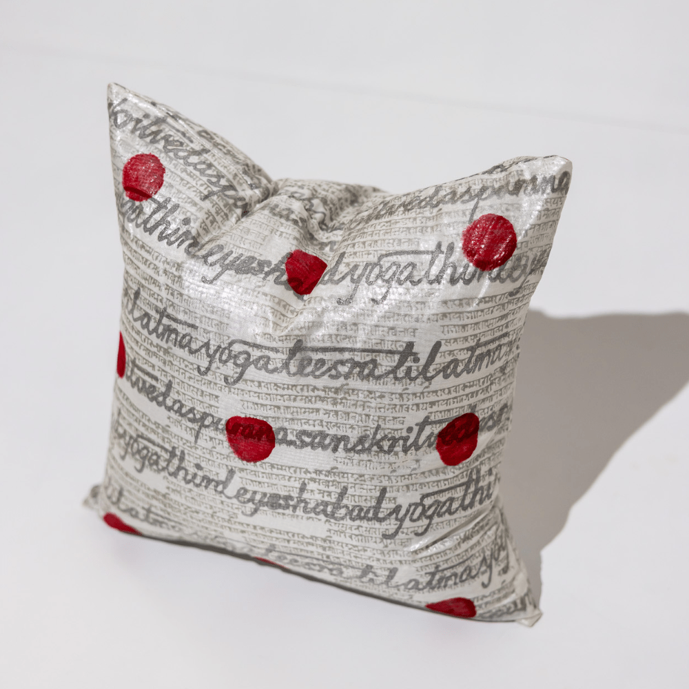 Bandhini Homewear Design Clearance24 Sanskrit Red Medium Cushion 50 x 50cm