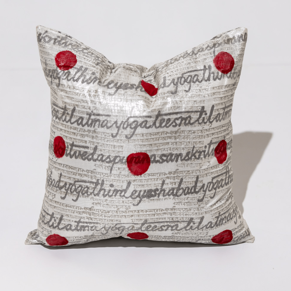 Bandhini Homewear Design Clearance24 Sanskrit Red Medium Cushion 50 x 50cm