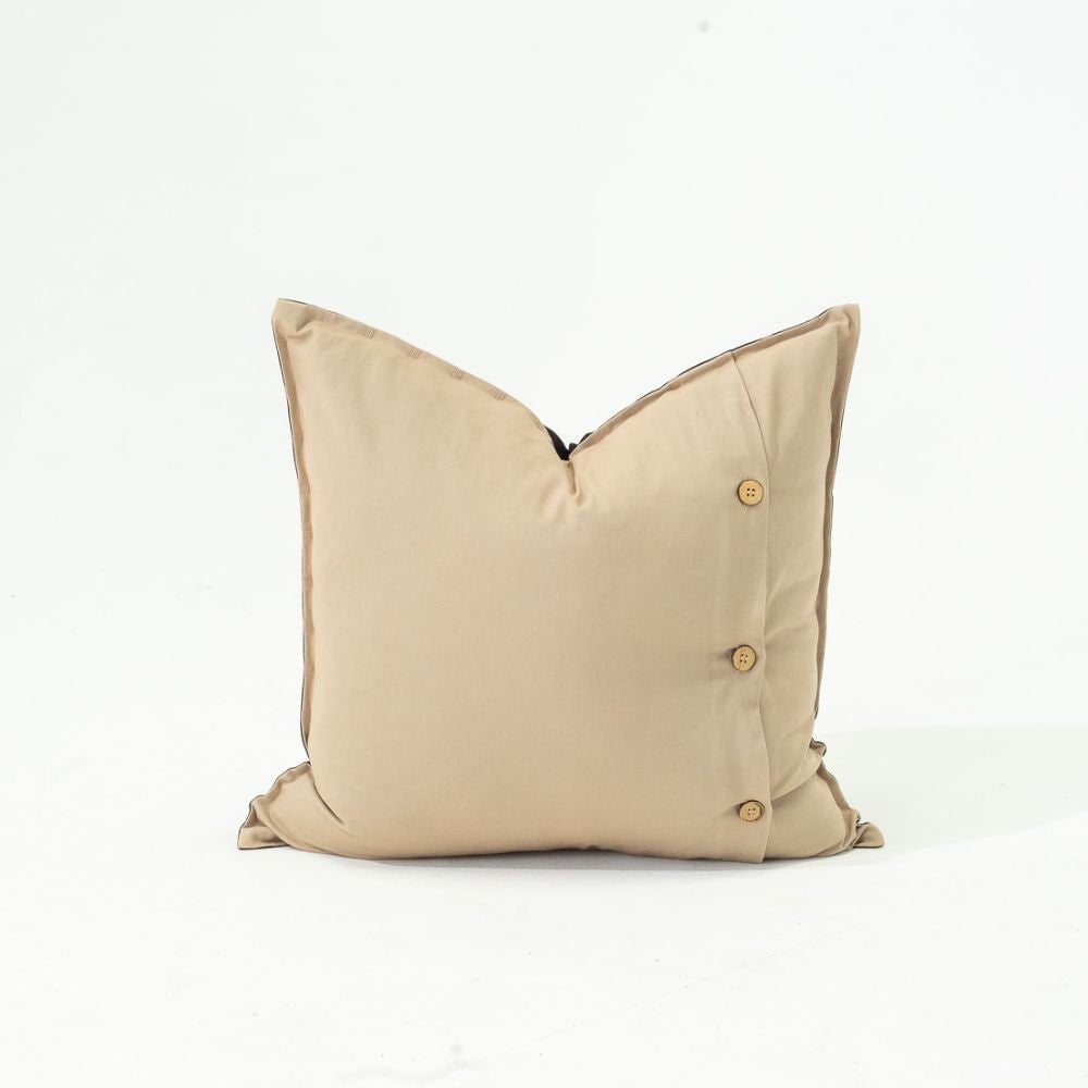 Bandhini Homewear Design Lounge Cushion Cotton Reverse Black & Beige Lounge Cushion 55 x 55cm