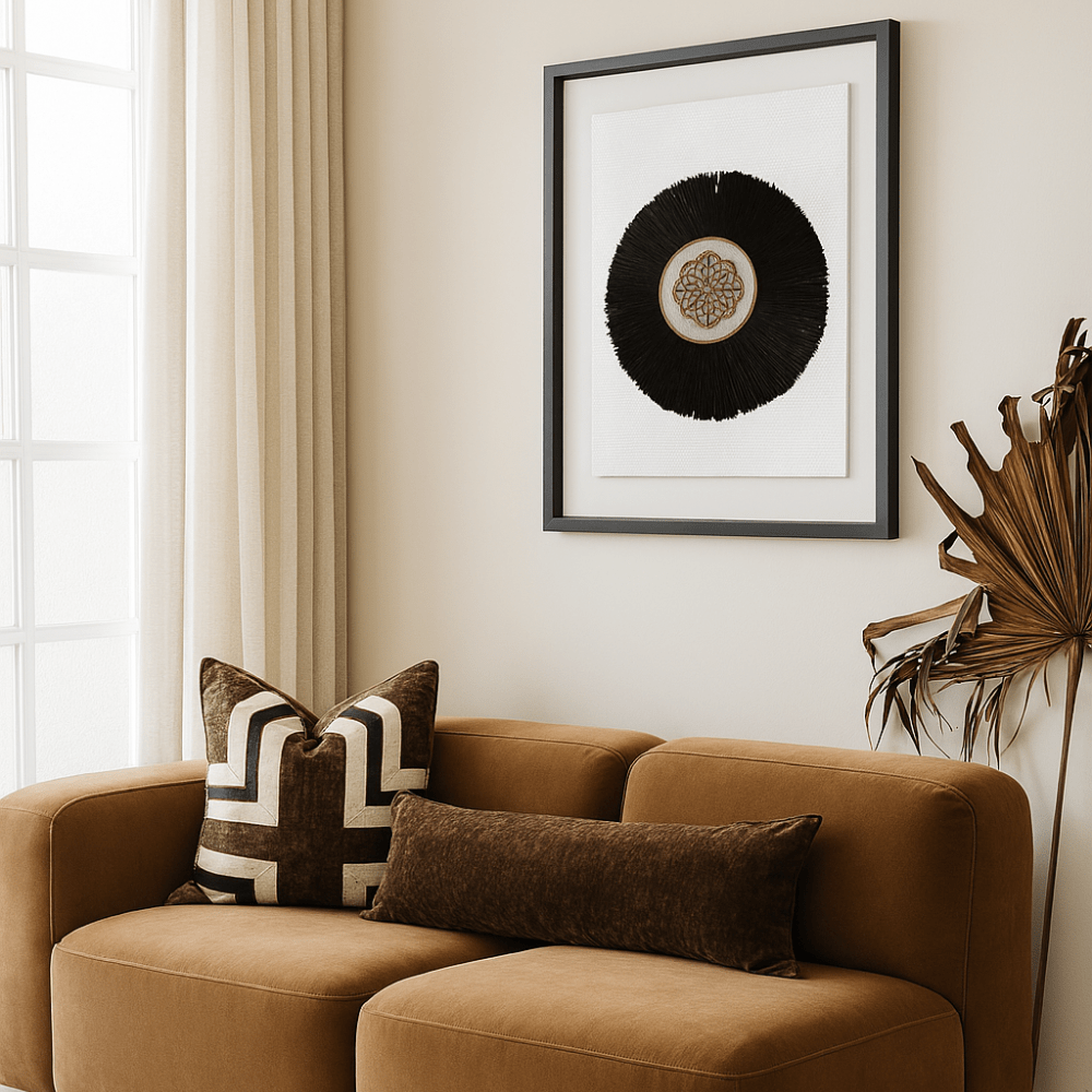 BHD HOME Artwork Celtic Knot Black Grass Ring Artwork 67 x 85cm