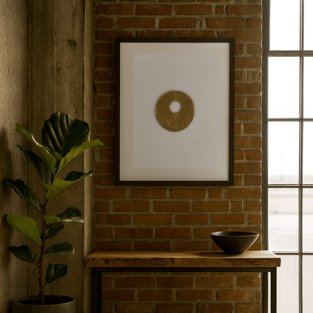 BHD HOME Artwork Disc Gold on Natural Artwork 40 x 50cm