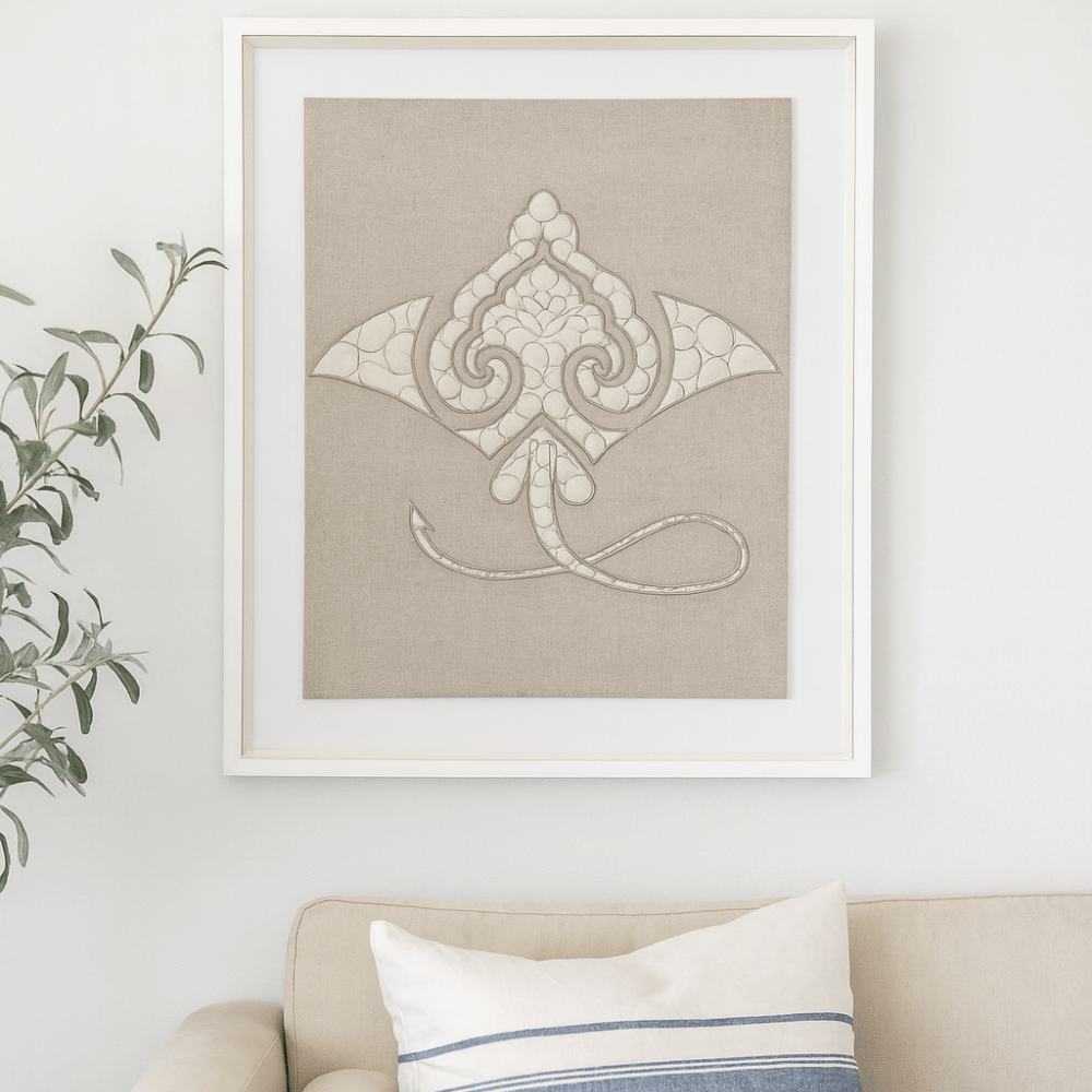 BHD HOME Artwork Sea Manta Ray Natural Artwork 67 x 85cm