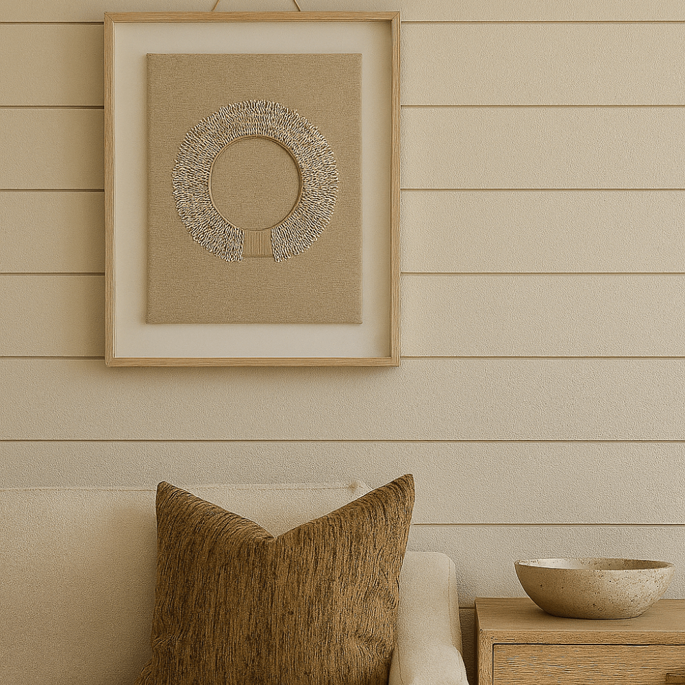 BHD HOME Artwork Shell Ring Natural on Natural Artwork 67 x 85cm