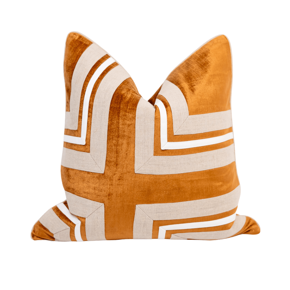 BHD HOME BHD Bespoke Linen Modern Regents Cross Toffee Lounge Cushion 55 x 55cm