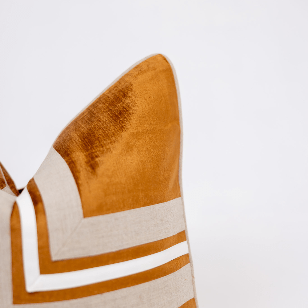 BHD HOME BHD Bespoke Linen Modern Regents Cross Toffee Lounge Cushion 55 x 55cm