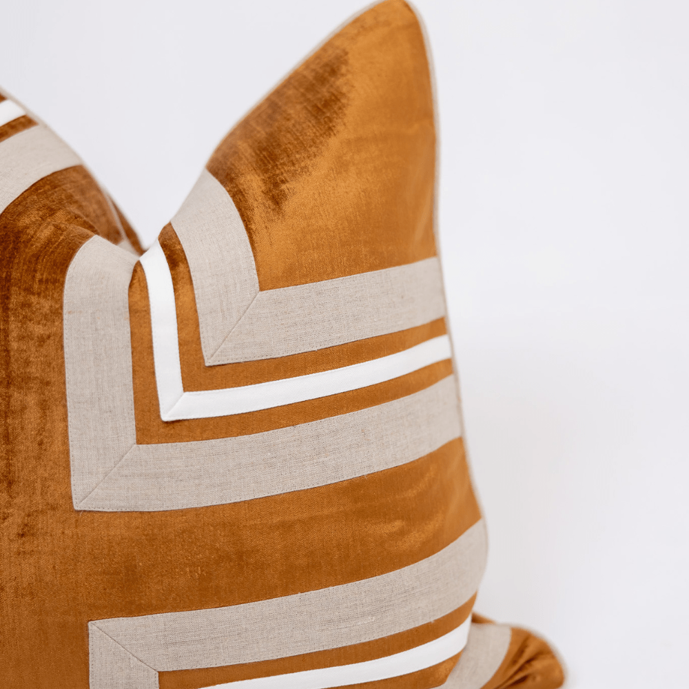 BHD HOME BHD Bespoke Linen Modern Regents Cross Toffee Lounge Cushion 55 x 55cm