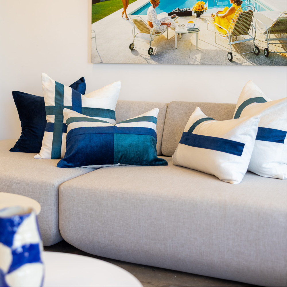 BHD HOME BHD Bespoke The Burleigh Navy Lounge Cushion 55 x 55cm