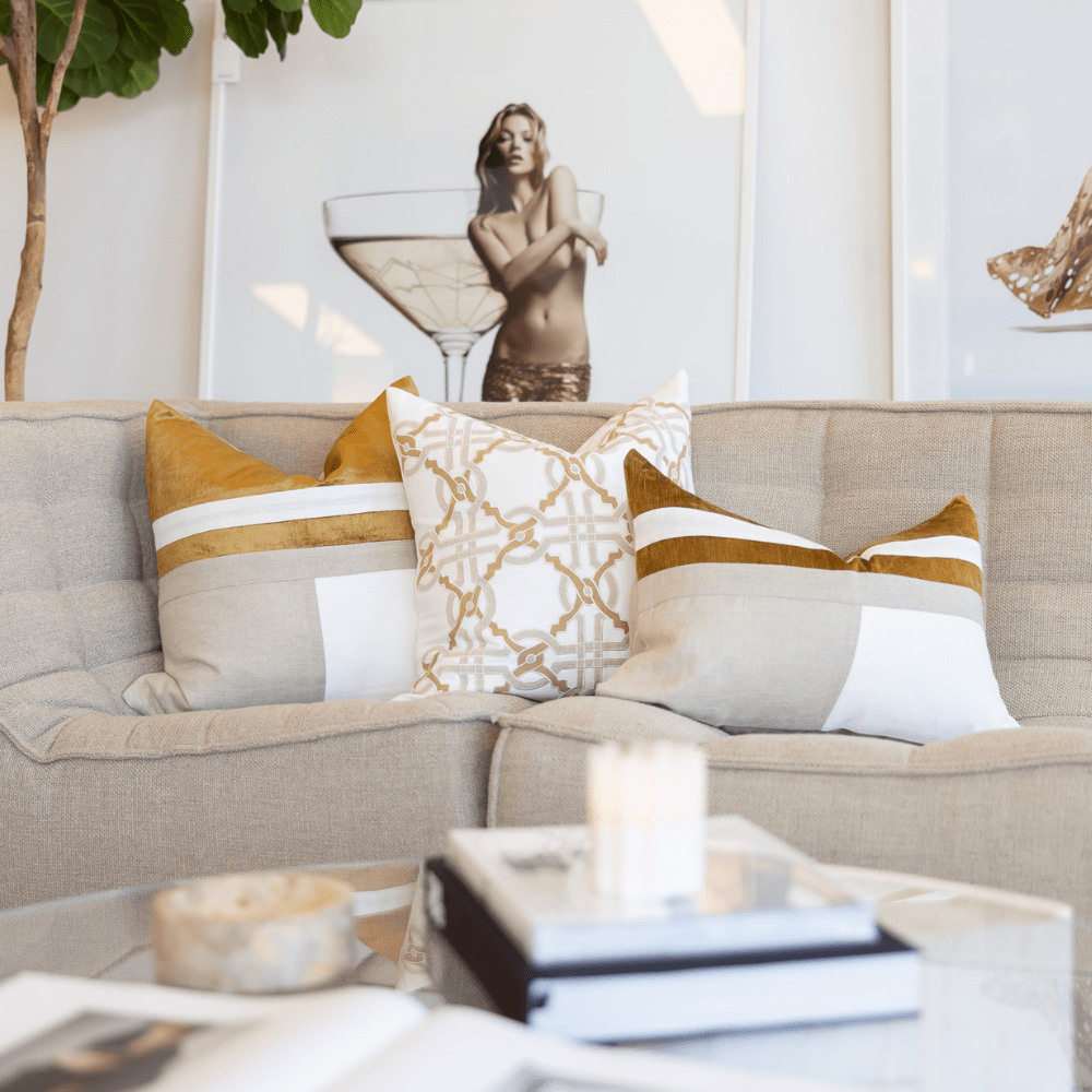 BHD HOME BHD Bespoke The Kirra Gold Lounge Cushion 55 x 55cm