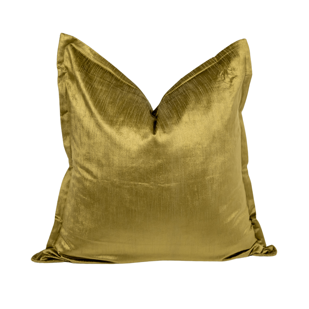 BHD HOME BHD Bespoke Velvet Flange Chartreuse Large Lounge Cushion 60 x 60cm