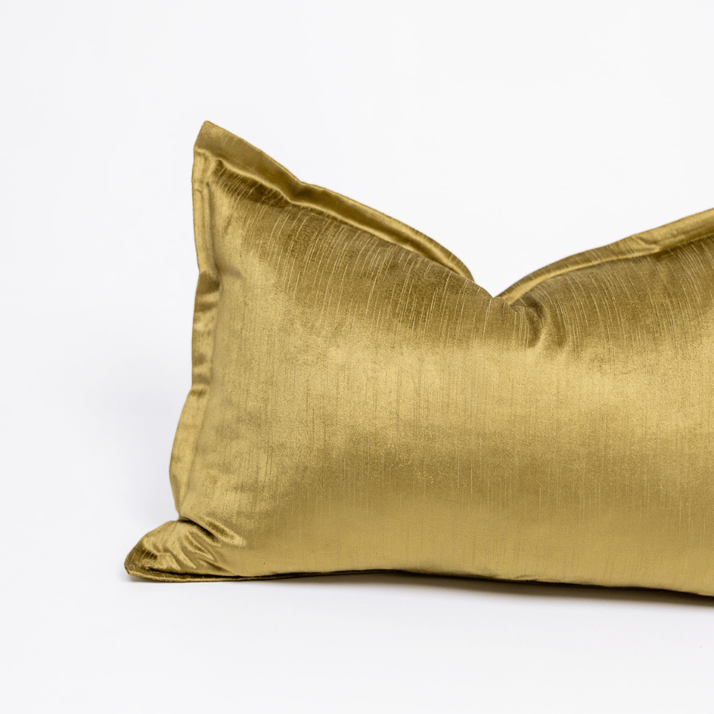 BHD HOME BHD Bespoke Velvet Flange Chartreuse Medium Lumbar Cushion 40 x 60cm