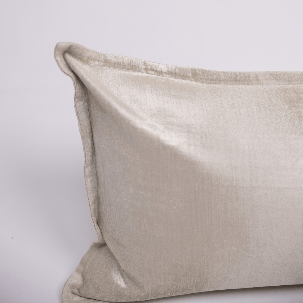 BHD HOME BHD Bespoke Velvet Flange Frost Long Lumbar Cushion 40 x 90cm