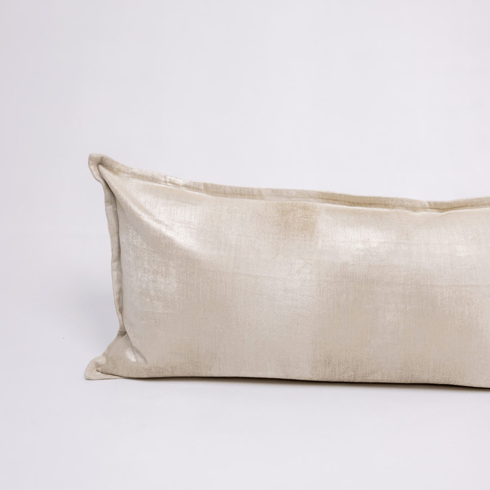 BHD HOME BHD Bespoke Velvet Flange Frost Long Lumbar Cushion 40 x 90cm