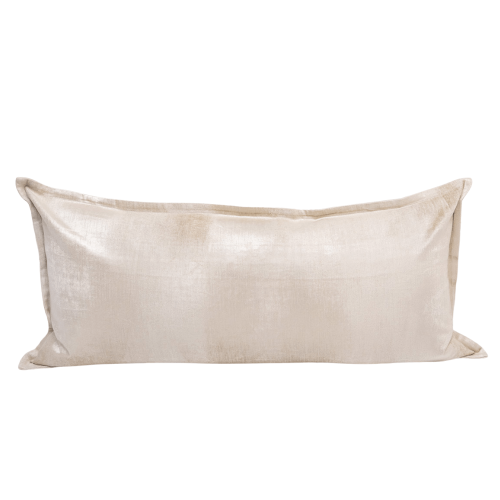 BHD HOME BHD Bespoke Velvet Flange Frost Long Lumbar Cushion 40 x 90cm