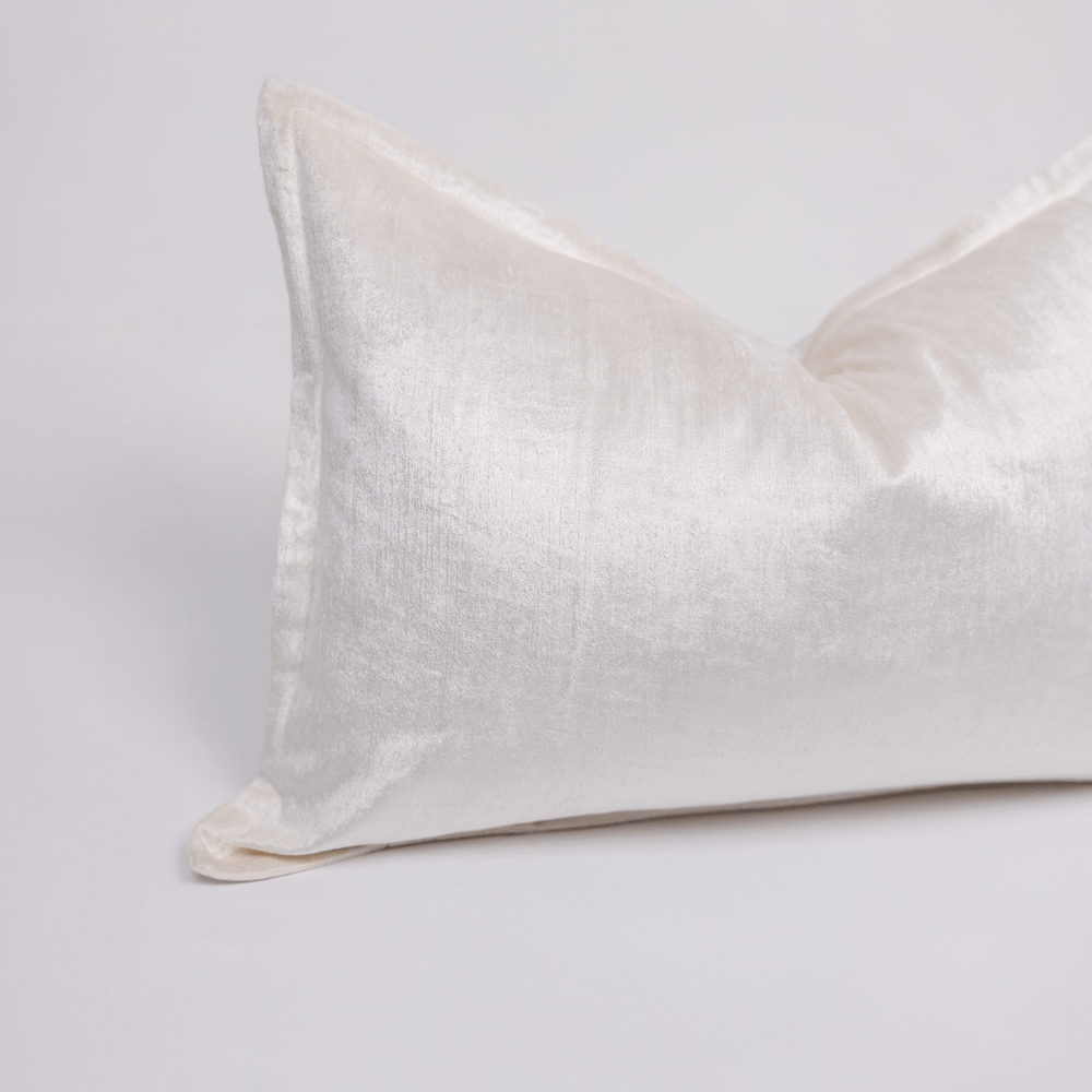 BHD HOME BHD Bespoke Velvet Flange Frost Medium Lumbar Cushion 40 x 60cm