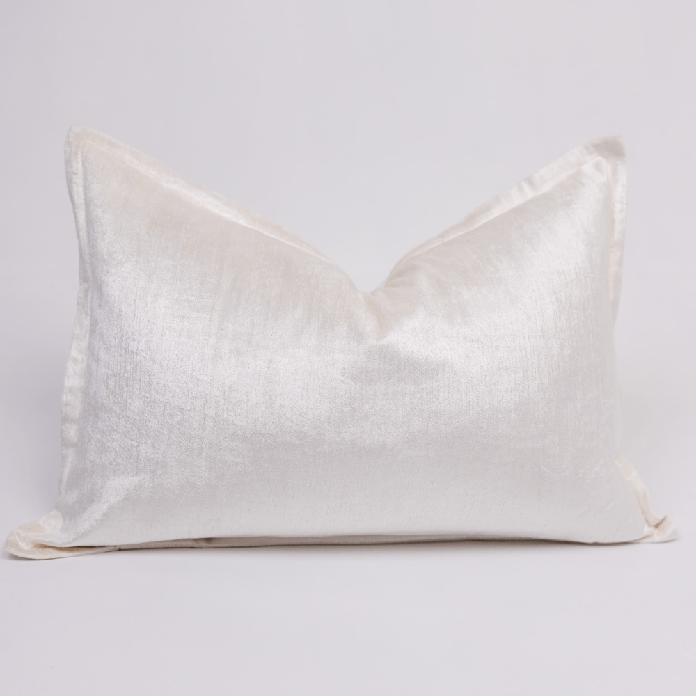 BHD HOME BHD Bespoke Velvet Flange Frost Medium Lumbar Cushion 40 x 60cm