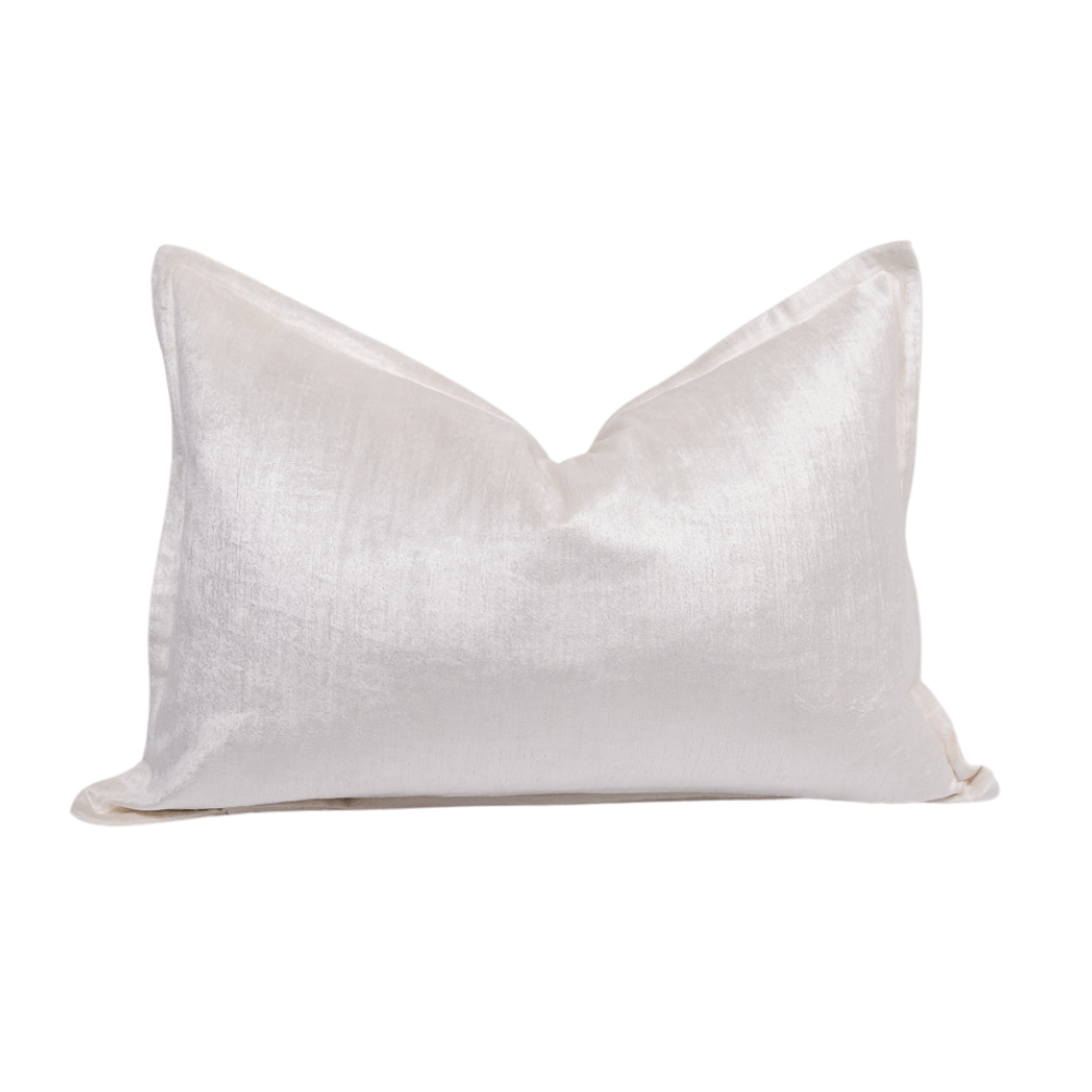 BHD HOME BHD Bespoke Velvet Flange Frost Medium Lumbar Cushion 40 x 60cm