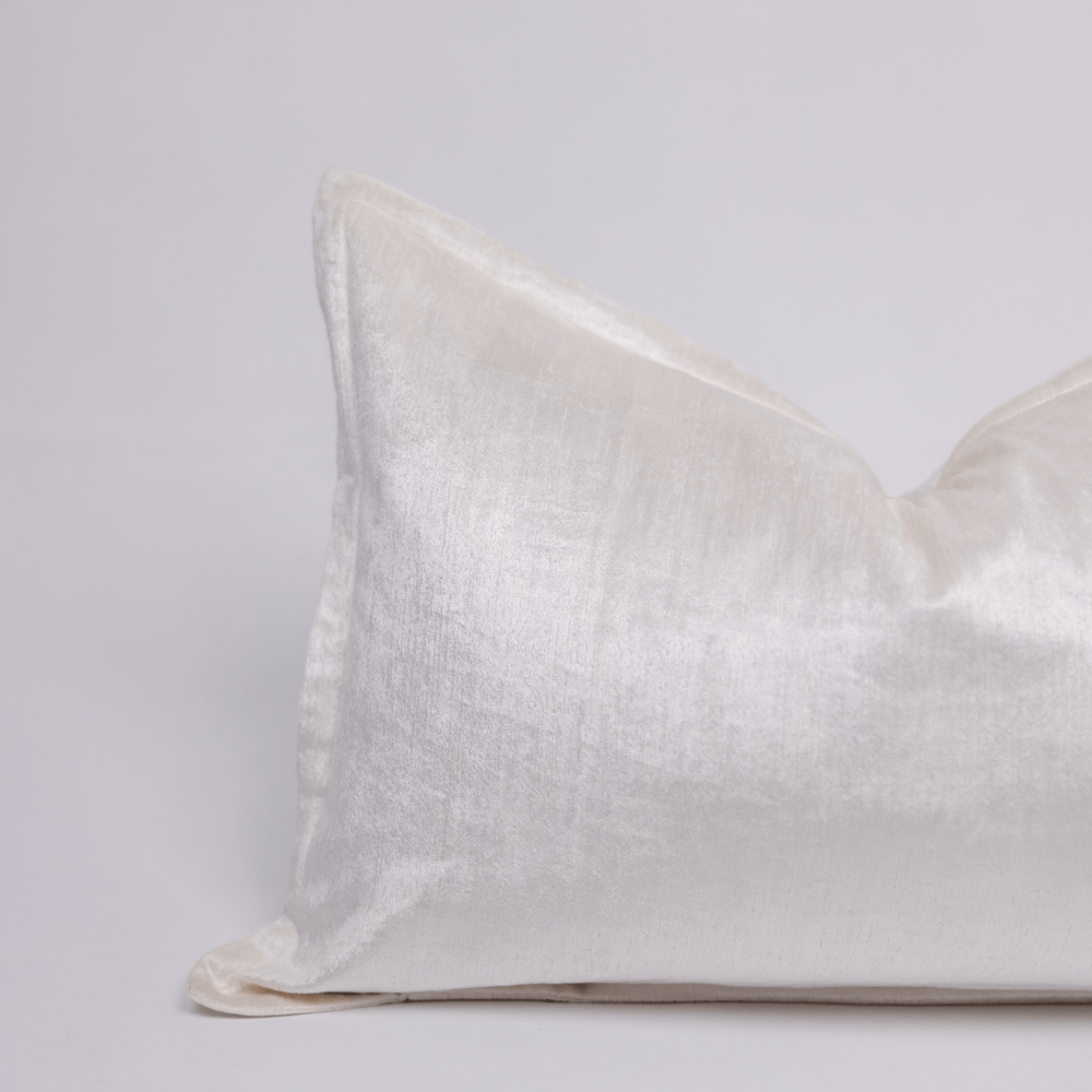 BHD HOME BHD Bespoke Velvet Flange Frost Medium Lumbar Cushion 40 x 60cm