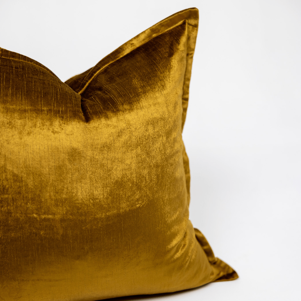 BHD HOME BHD Bespoke Velvet Flange Gold Large Lounge Cushion 60 x 60cm