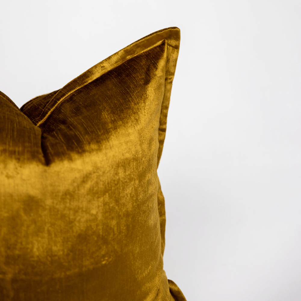BHD HOME BHD Bespoke Velvet Flange Gold Large Lounge Cushion 60 x 60cm