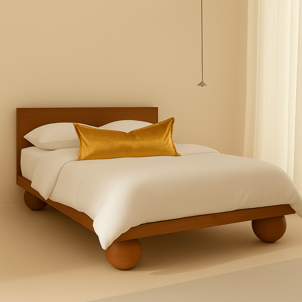 BHD HOME BHD Bespoke Velvet Flange Gold Long Lumbar Cushion 40 x 90cm