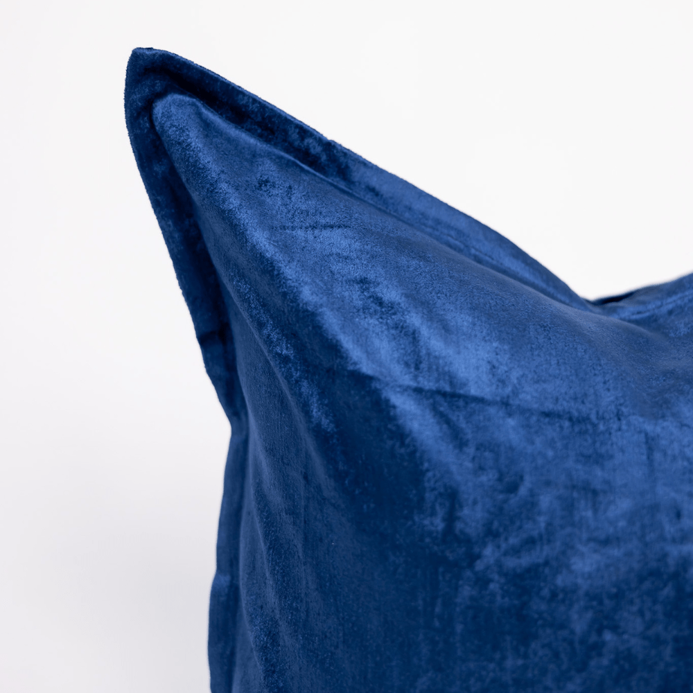 BHD HOME BHD Bespoke Velvet Flange Navy Large Lounge Cushion 60 x 60cm