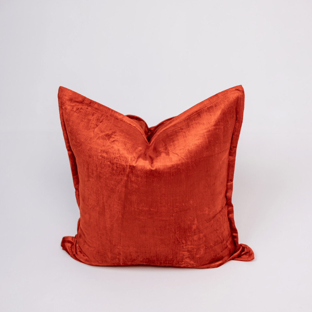 BHD HOME BHD Bespoke Velvet Flange Red Large Lounge Cushion 60 x 60cm
