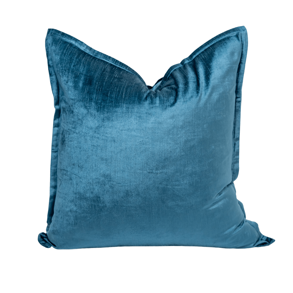 BHD HOME BHD Bespoke Velvet Flange Teal Large Lounge Cushion 60 x 60cm