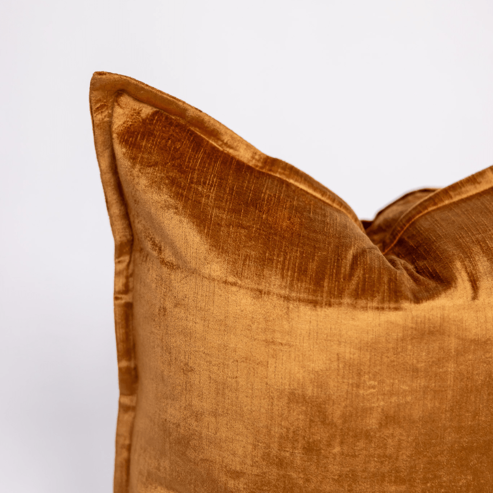 BHD HOME BHD Bespoke Velvet Flange Toffee Large Lounge Cushion 60 x 60cm