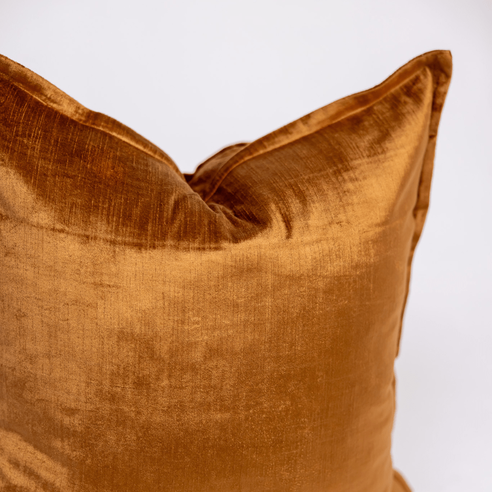 BHD HOME BHD Bespoke Velvet Flange Toffee Large Lounge Cushion 60 x 60cm