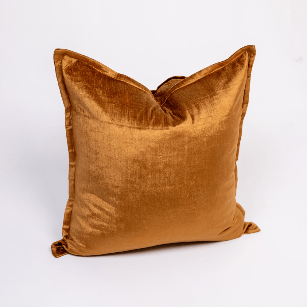 BHD HOME BHD Bespoke Velvet Flange Toffee Large Lounge Cushion 60 x 60cm