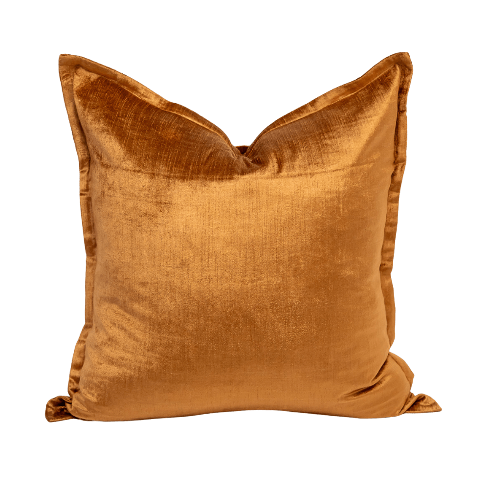 BHD HOME BHD Bespoke Velvet Flange Toffee Large Lounge Cushion 60 x 60cm