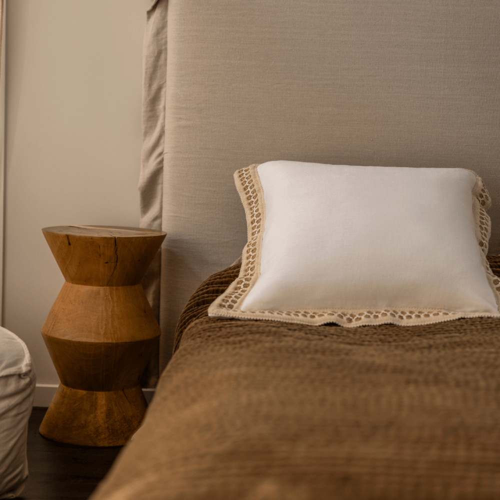 BHD HOME Coastal Devon White Haven Braid Euro Cushion 65 x 65cm