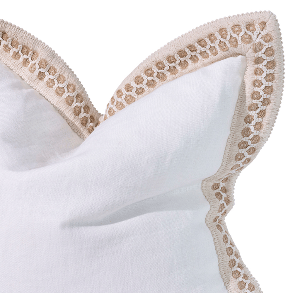 BHD HOME Coastal Devon White Haven Braid Euro Cushion 65 x 65cm