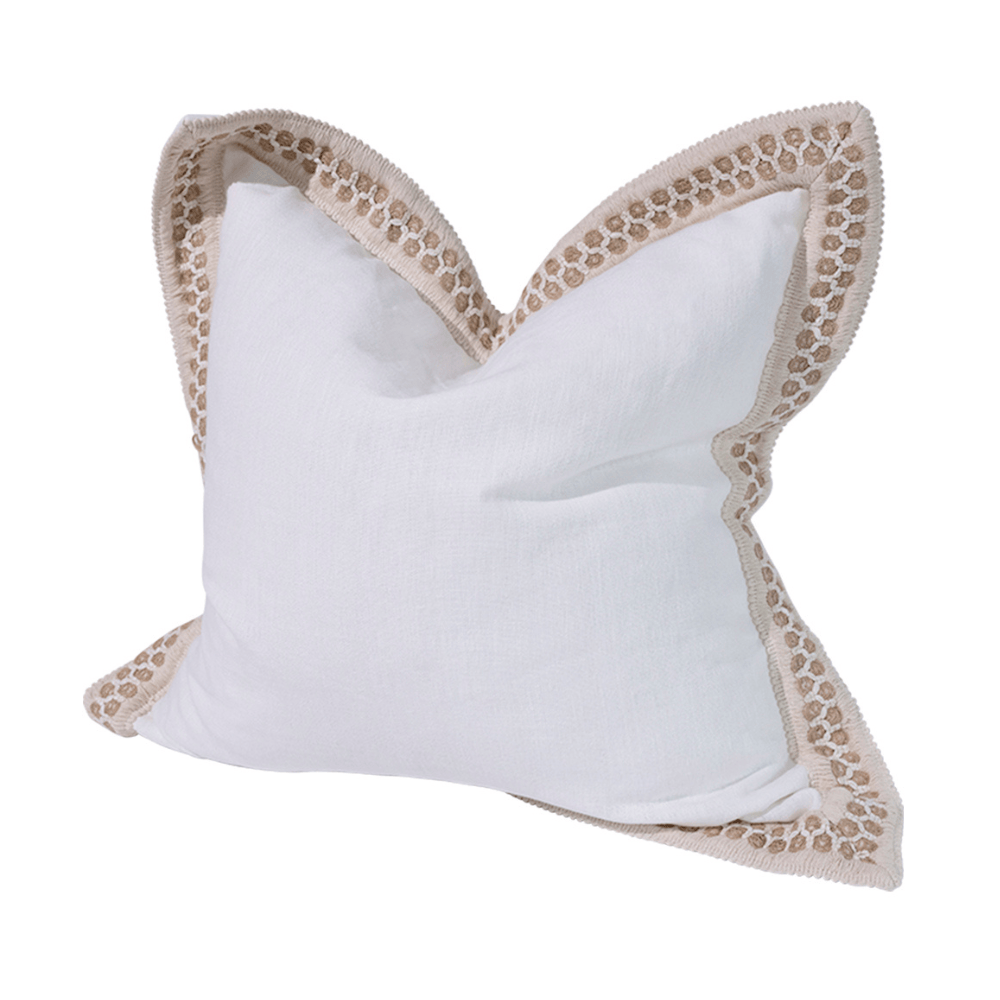 BHD HOME Coastal Devon White Haven Braid Euro Cushion 65 x 65cm