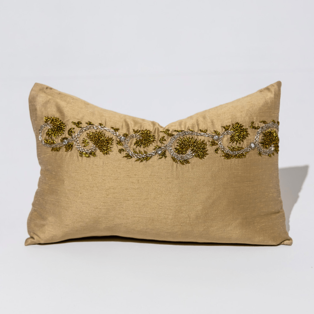 BHD HOME Cover only Sage Embroidery Small Lumbar Cushion 30 x 46cm